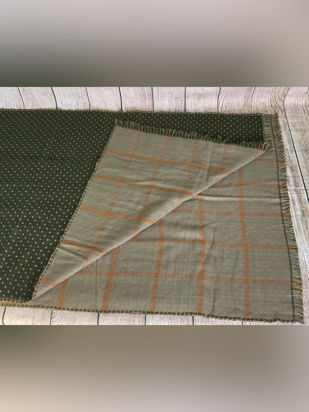 NWT Olive Fringe Scarf Throw